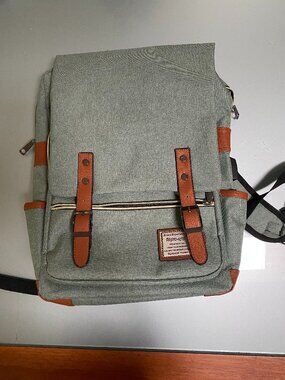 Mancio Vintage Laptop Backpack with USB Charging Port